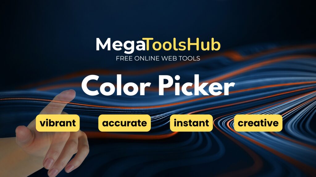 MegaToolsHub Color Picker tool banner showing vibrant color streaks