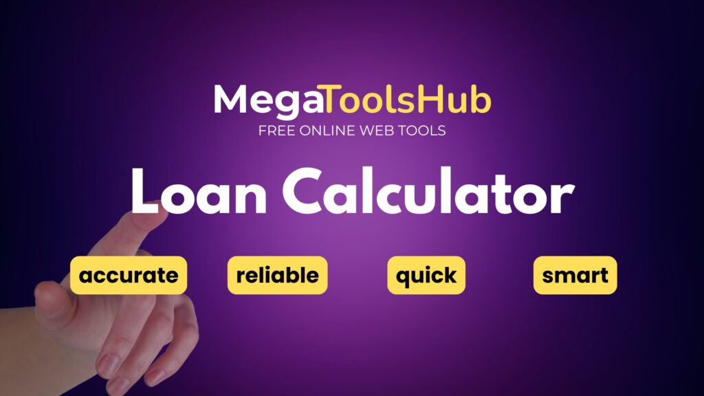 MegaToolsHub Loan Calculator tool banner with abstract purple background