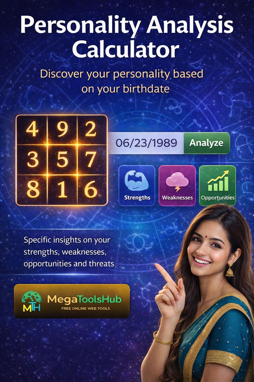 Lo Shu Grid Numerology Calculator Chart